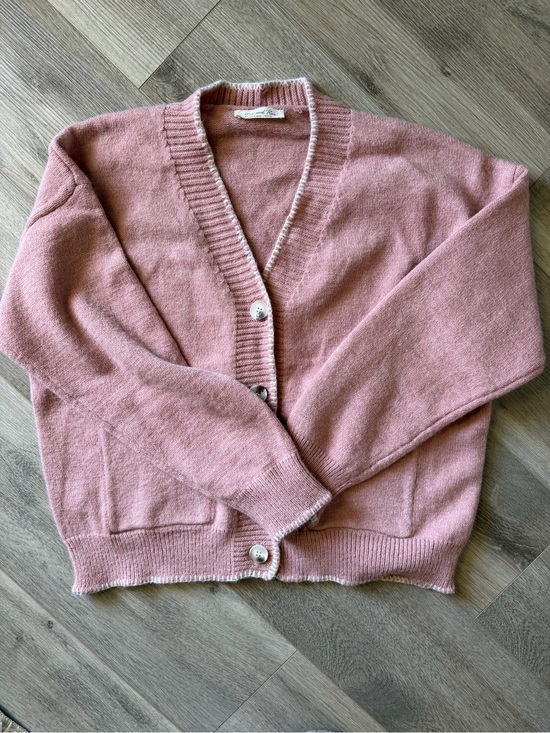 Doe & Rae Sweaters - Doe & Rae Dusty Rose V-Neck Button Cardigan